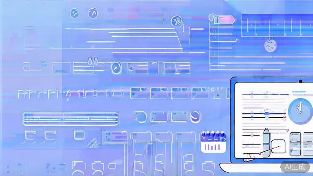 "Flat vector illustration of content writing process, dashboard style, soft blue gradient"
