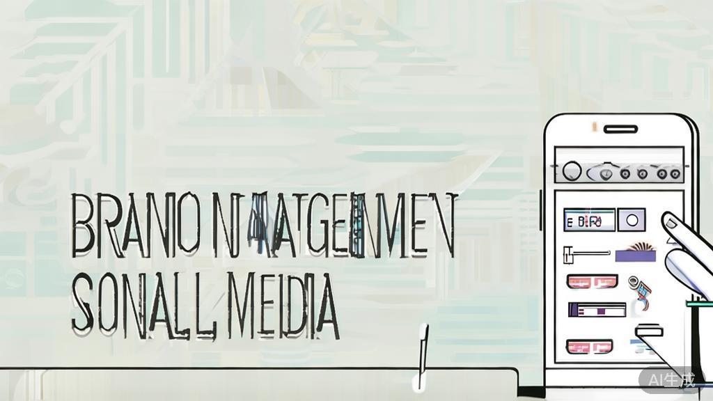 "High-quality business illustration regarding brand management on social media, minimal flat design"