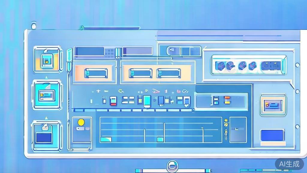 Flat vector illustration of video editing process, dashboard style, soft blue gradient