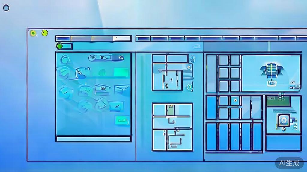 "Flat vector illustration of video editing basics, dashboard style, soft blue gradient"