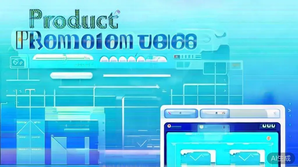 Flat vector illustration of product promotion video concept, dashboard style, soft blue gradient