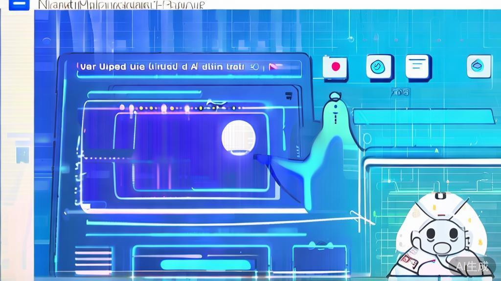 Flat vector illustration of a user uploading video content to an AI editing platform, dashboard style, soft blue gradient