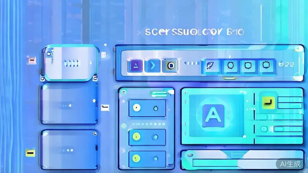 Flat vector illustration of AI multi-language support, dashboard style, soft blue gradient