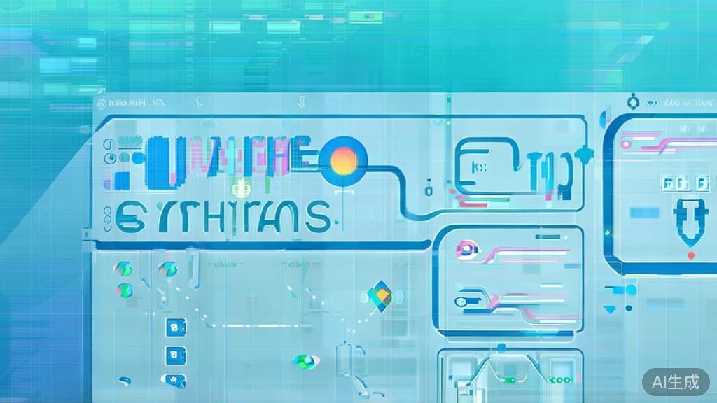 Flat vector illustration of AI video synthesis trends, dashboard style, soft blue gradient