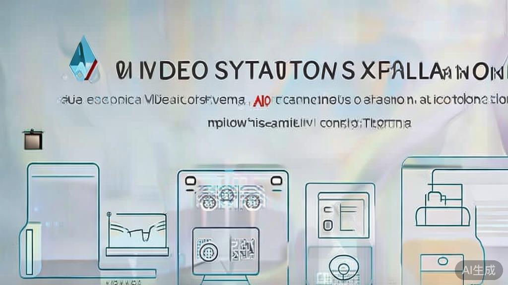 High-quality illustration of various application scenarios for AI video synthesis, minimalist design