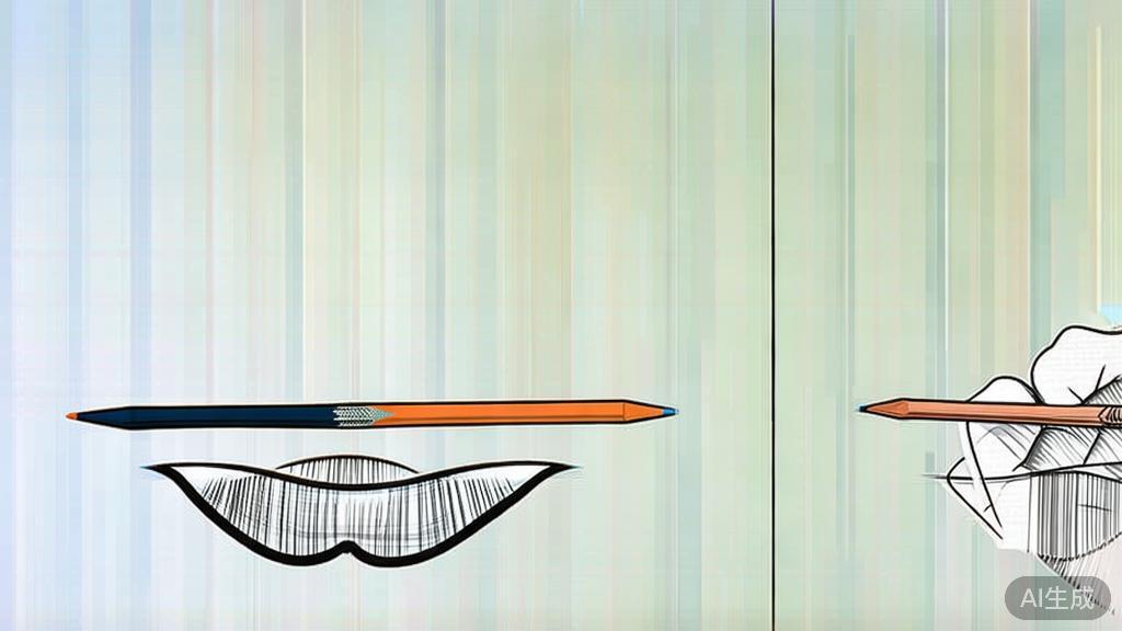 High-quality business illustration comparing AI and traditional drawing, minimal flat design