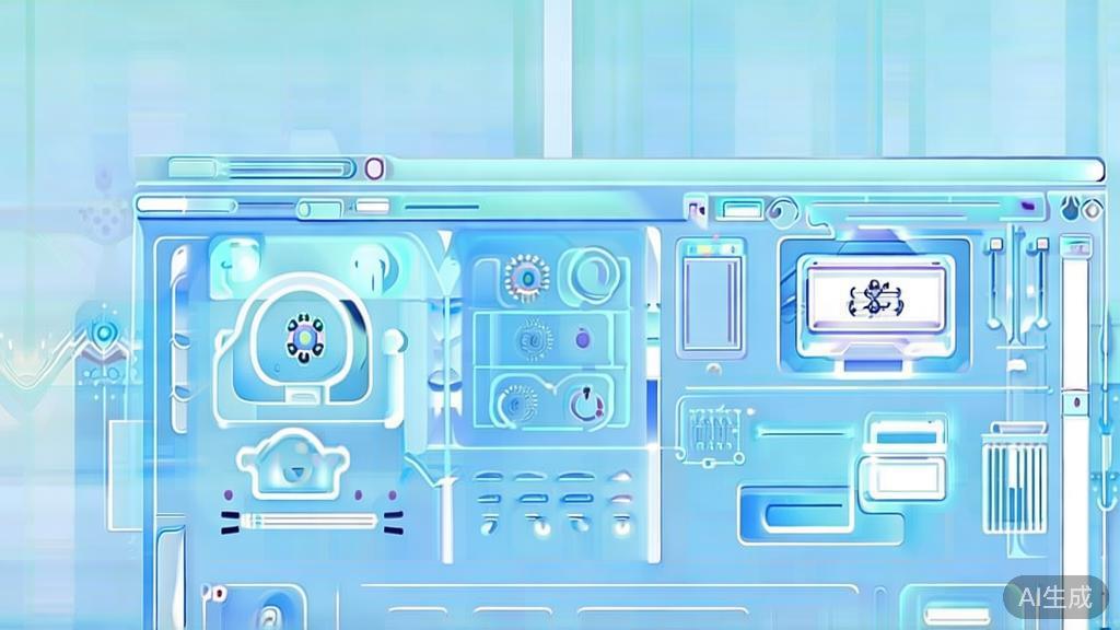 Flat vector illustration of future trends in AI video generation, dashboard style, soft blue gradient