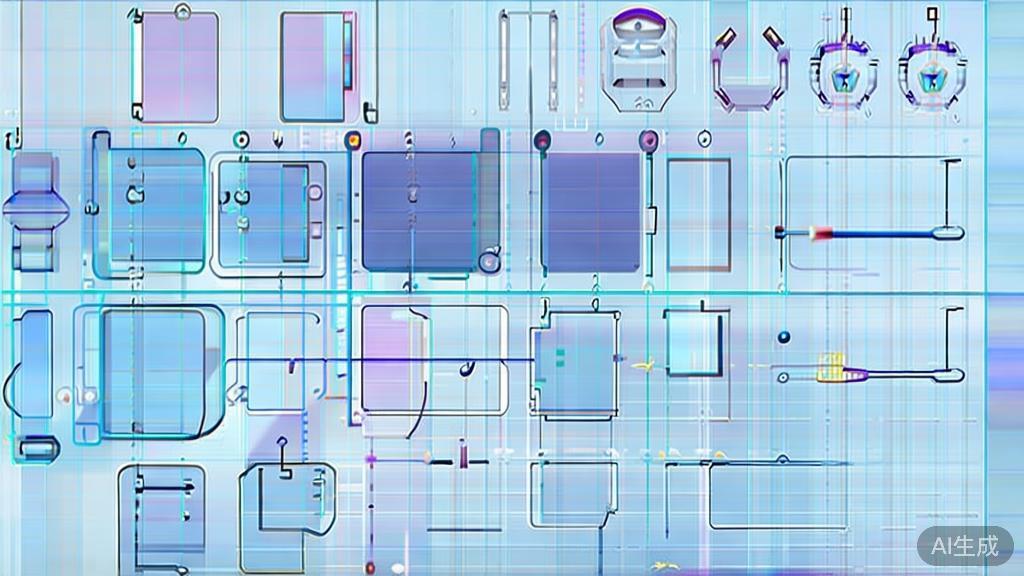 Flat vector illustration of drawing techniques with perspective, dashboard style, soft blue gradient