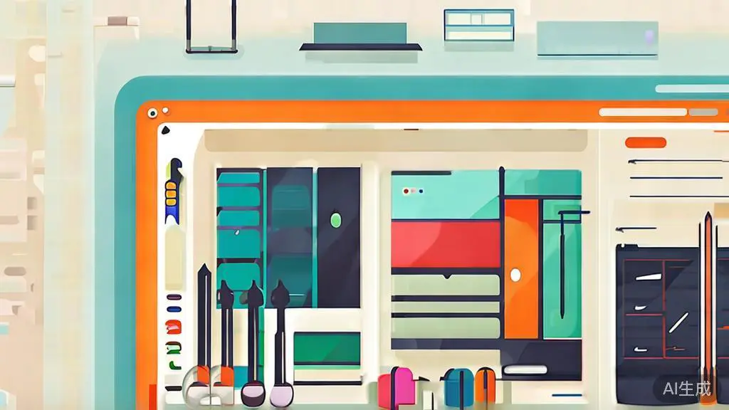 High-quality business illustration regarding digital art tools, minimal flat design