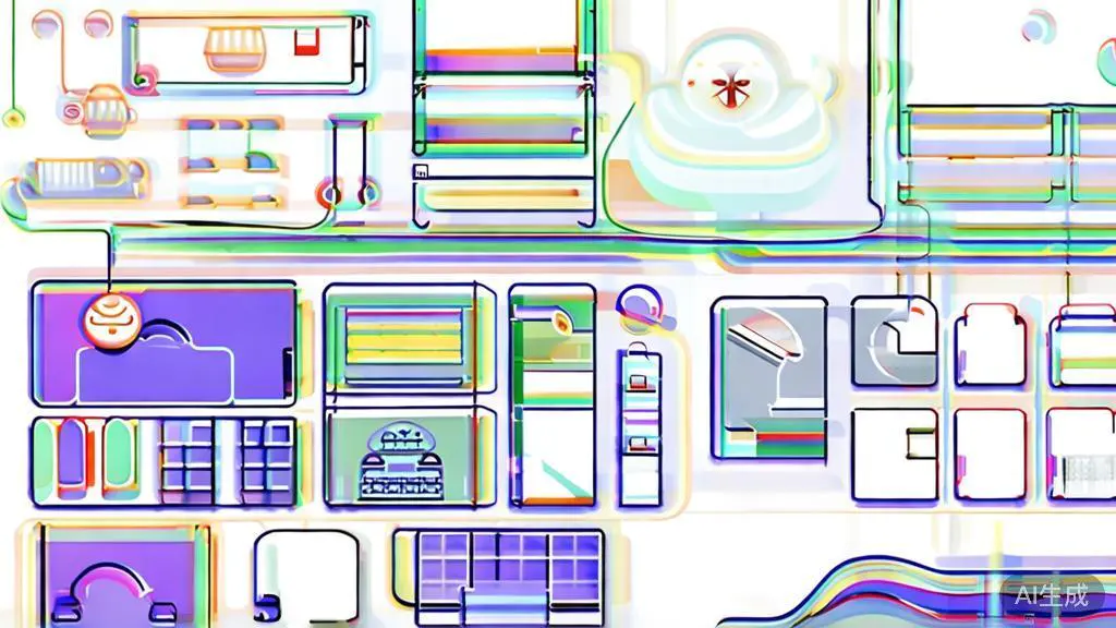 High-quality business illustration regarding automation in animation design, minimal flat design