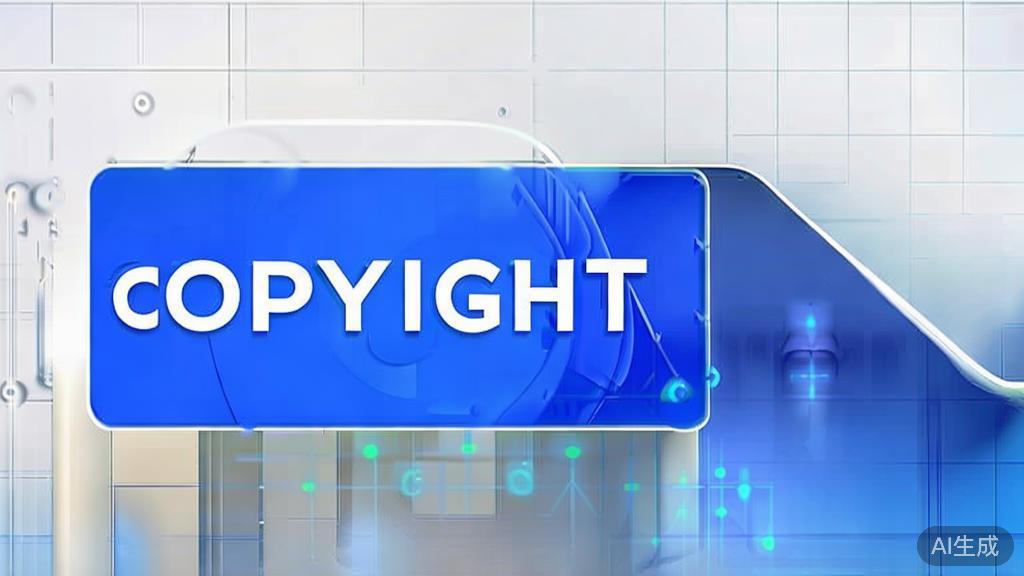 High-quality illustration of copyright concept in digital media, minimal flat design