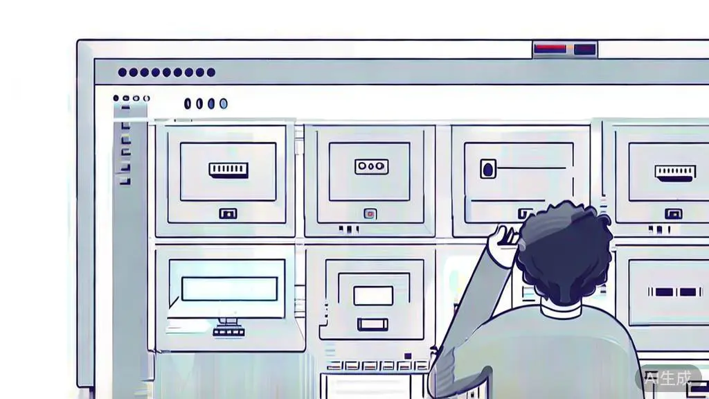 High-quality business illustration of a person choosing video editing tools, minimal flat design