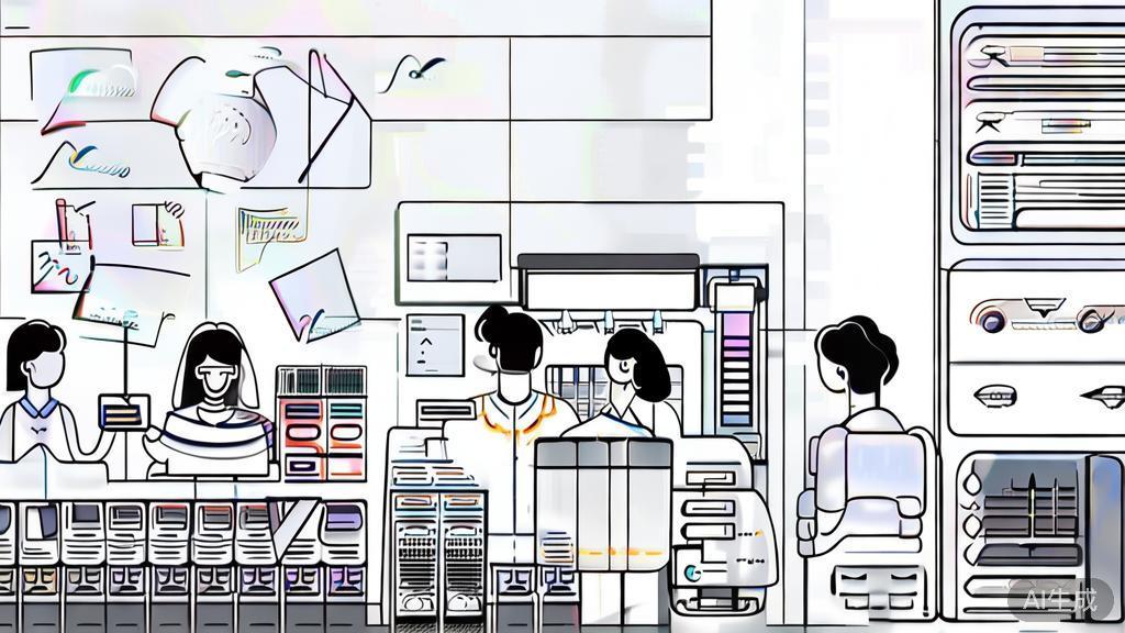 High-quality business illustration regarding creative brainstorming with AI, minimal flat design