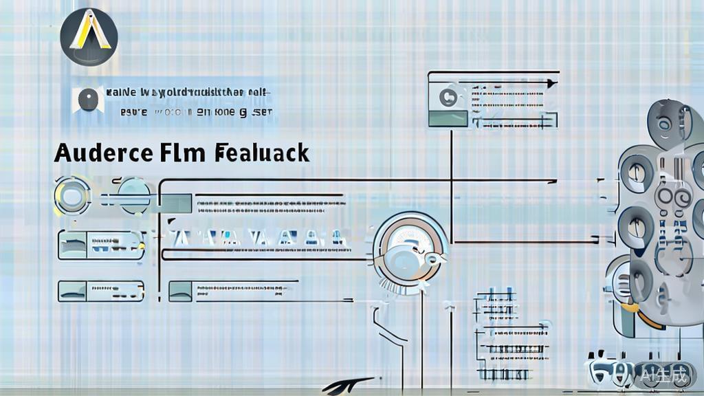 "High-quality business illustration regarding audience feedback analysis in AI film production, minimal flat design"
