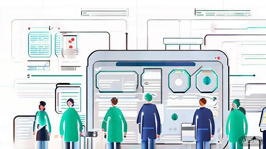 High-quality business illustration regarding collaboration in AI animation, minimal flat design