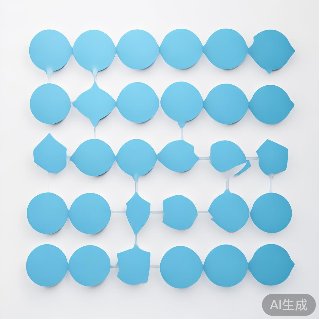 Simple flowchart illustration with connected circles and arrows, light blue and white color scheme, clean minimal design, business presentation style, infographic element