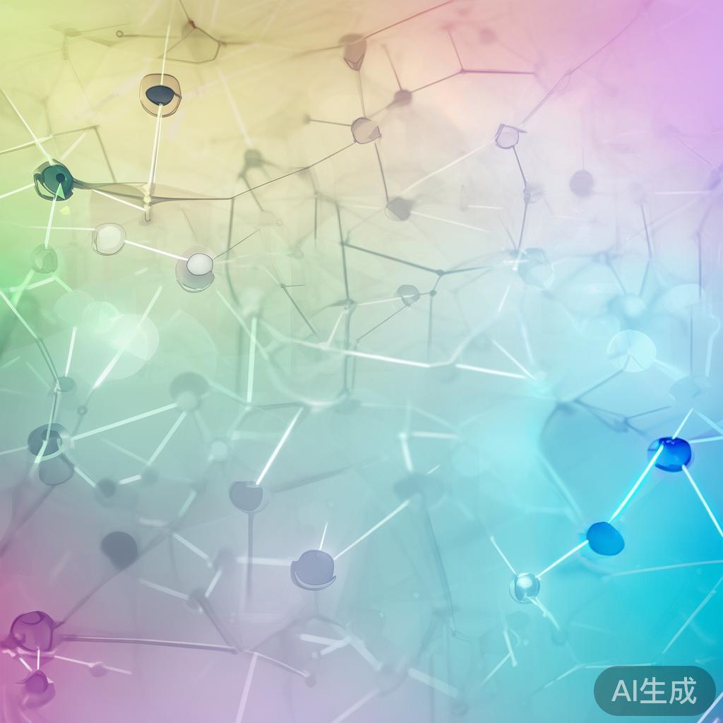 Abstract network nodes connected by lines, soft color scheme, clean minimal illustration, modern digital concept, technology background