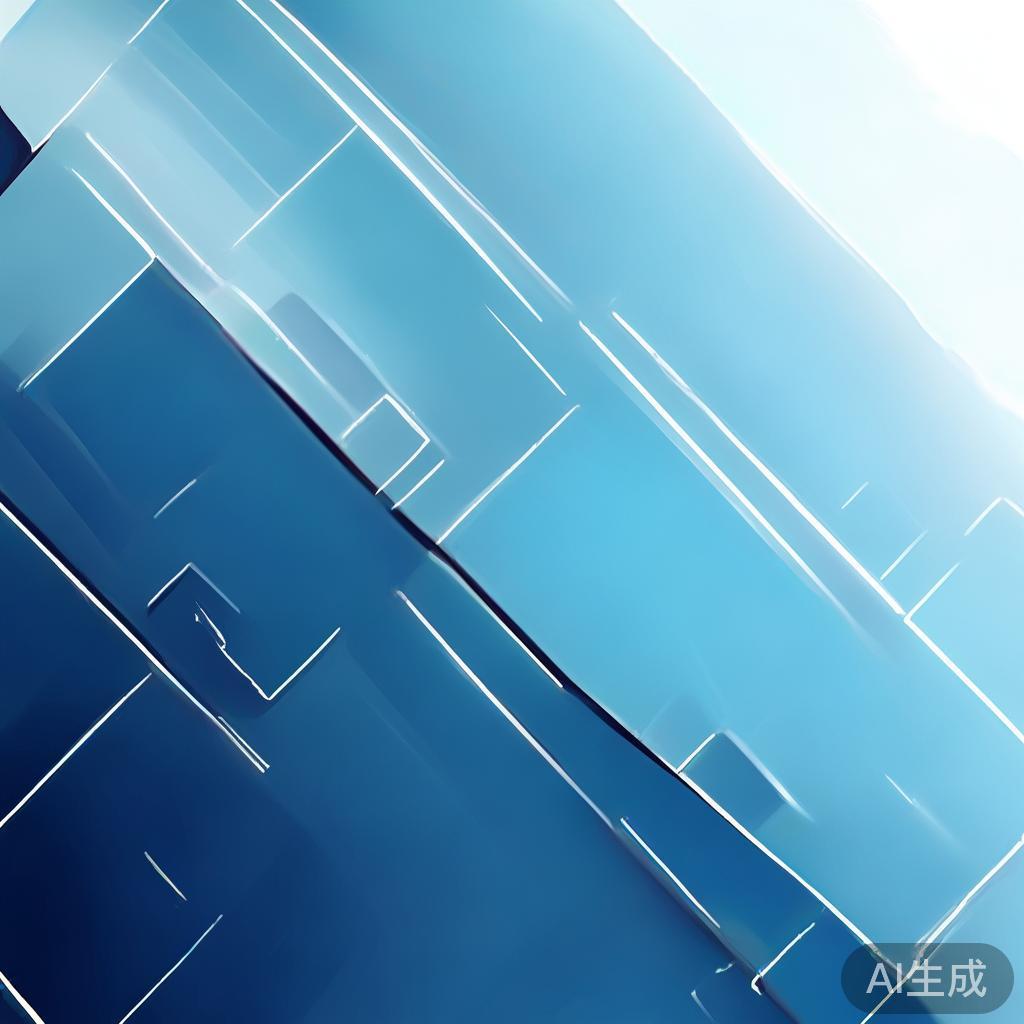 "Abstract business concept with geometric shapes, professional blue gradient, clean minimal design, modern corporate illustration, high resolution, 4k"