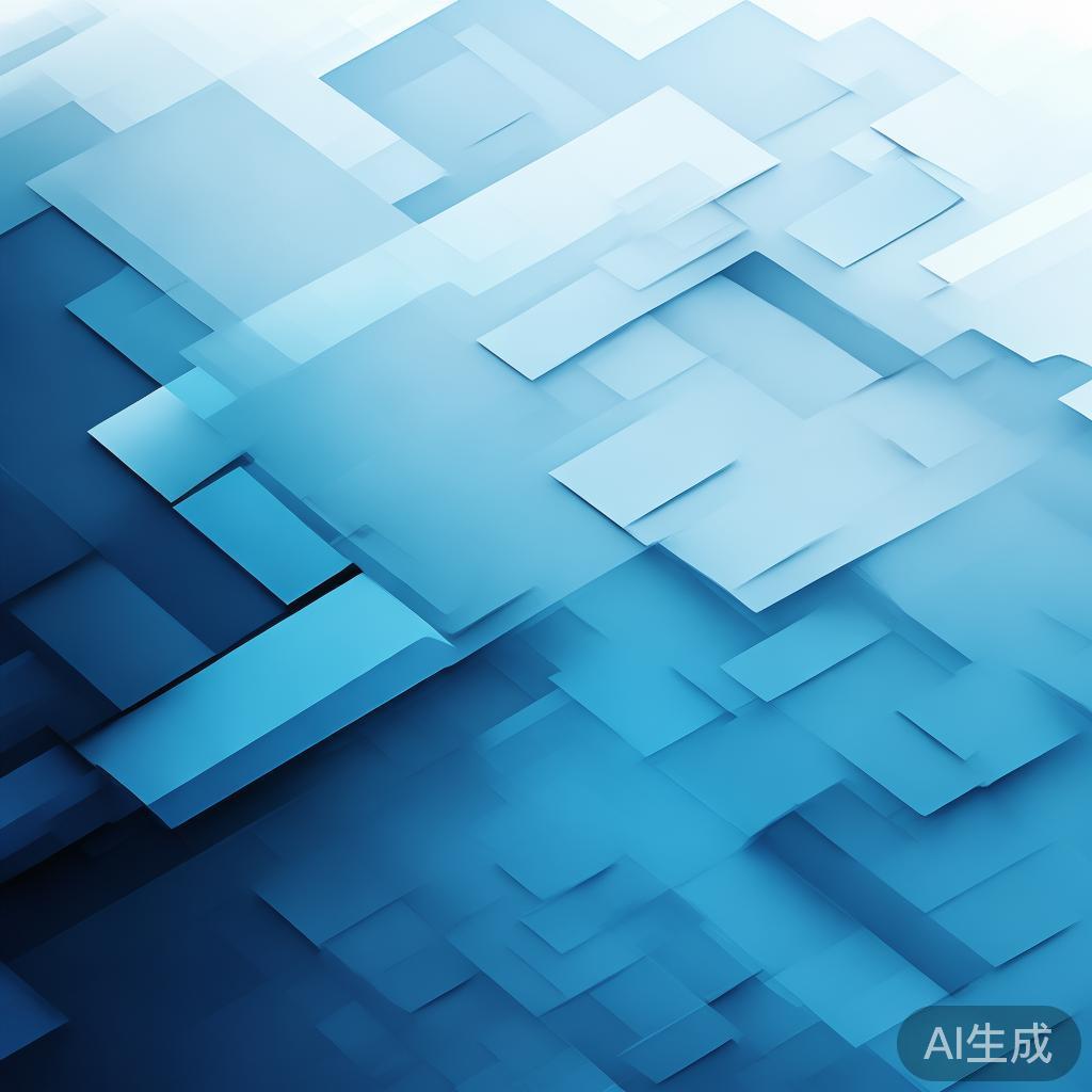 "Abstract business concept with geometric shapes, professional blue gradient, clean minimal design, modern corporate illustration, high resolution, 4k"