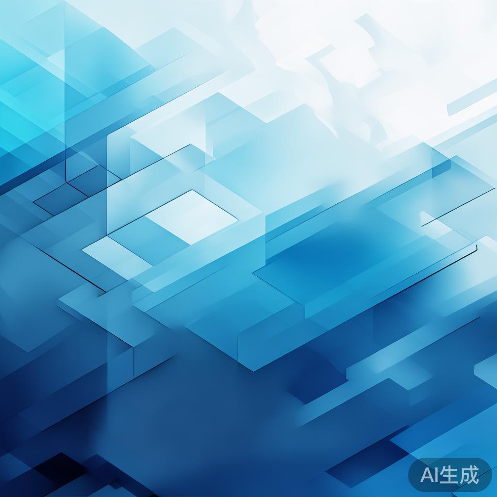 "Abstract business concept with geometric shapes, professional blue gradient, clean minimal design, modern corporate illustration, high resolution, 4k"