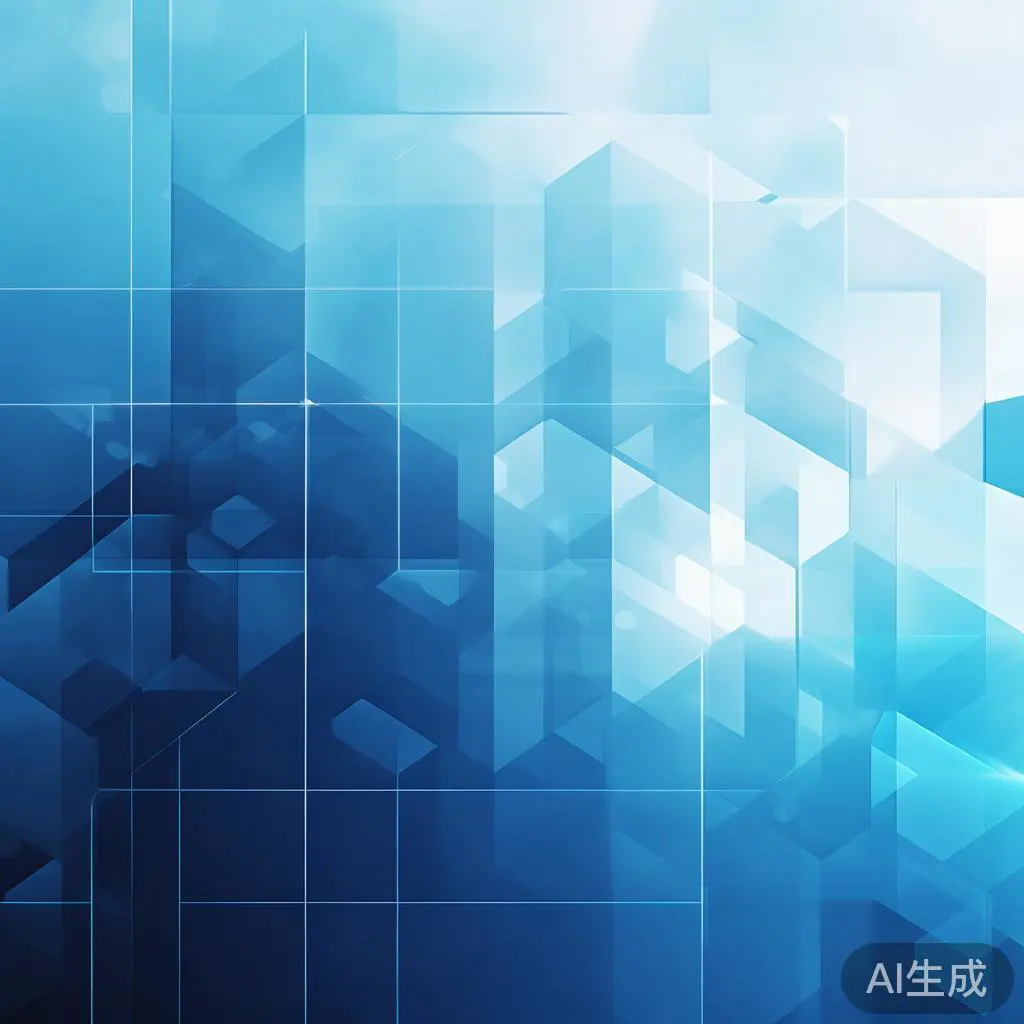 "Abstract business concept with geometric shapes, professional blue gradient, clean minimal design, modern corporate illustration, high resolution, 4k"