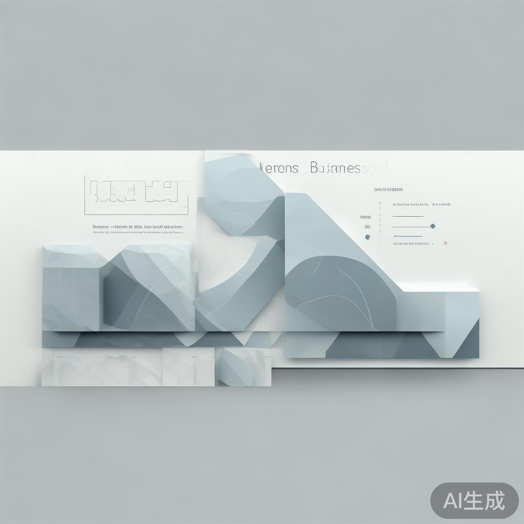 "Minimalist business dashboard with abstract data visualization, soft gradient background, professional color scheme, clean geometric shapes, flat design style, high quality"