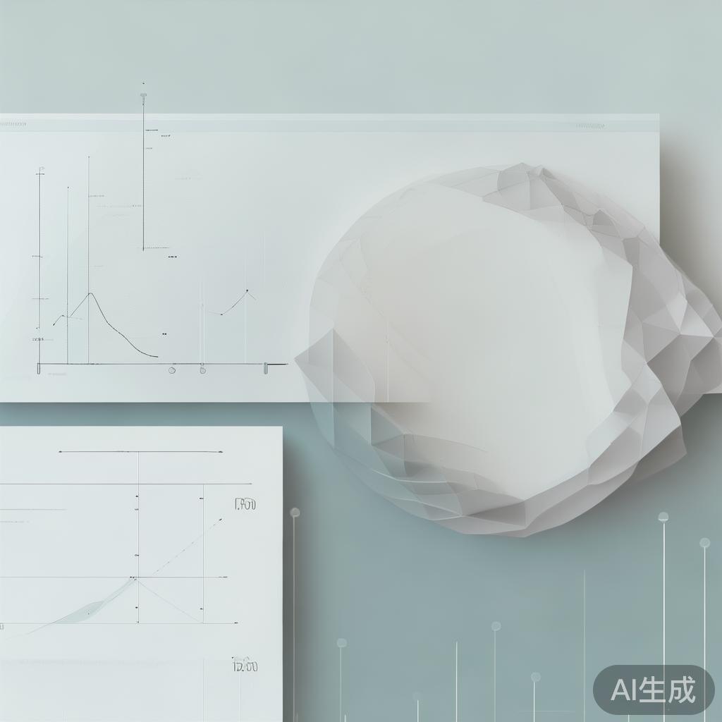 Minimalist business dashboard with abstract data visualization, soft gradient background, professional color scheme, clean geometric shapes, flat design style, high quality