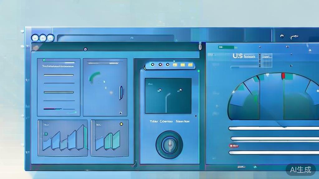 Flat vector illustration of evaluating software usability, dashboard style, soft blue gradient