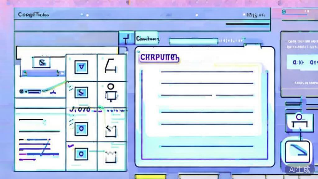 "Flat vector illustration of scriptwriting software features, dashboard style, soft blue gradient"