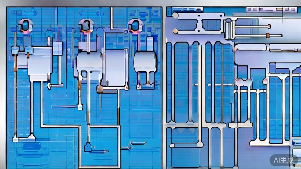Flat vector illustration of personalized microfilm production, dashboard style, soft blue gradient