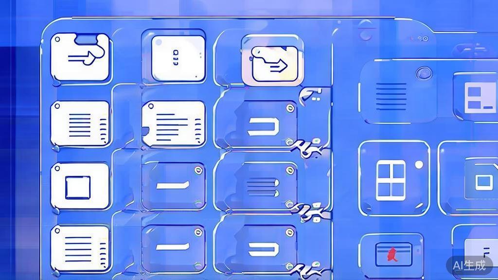 Flat vector illustration of file format compatibility, dashboard style, soft blue gradient