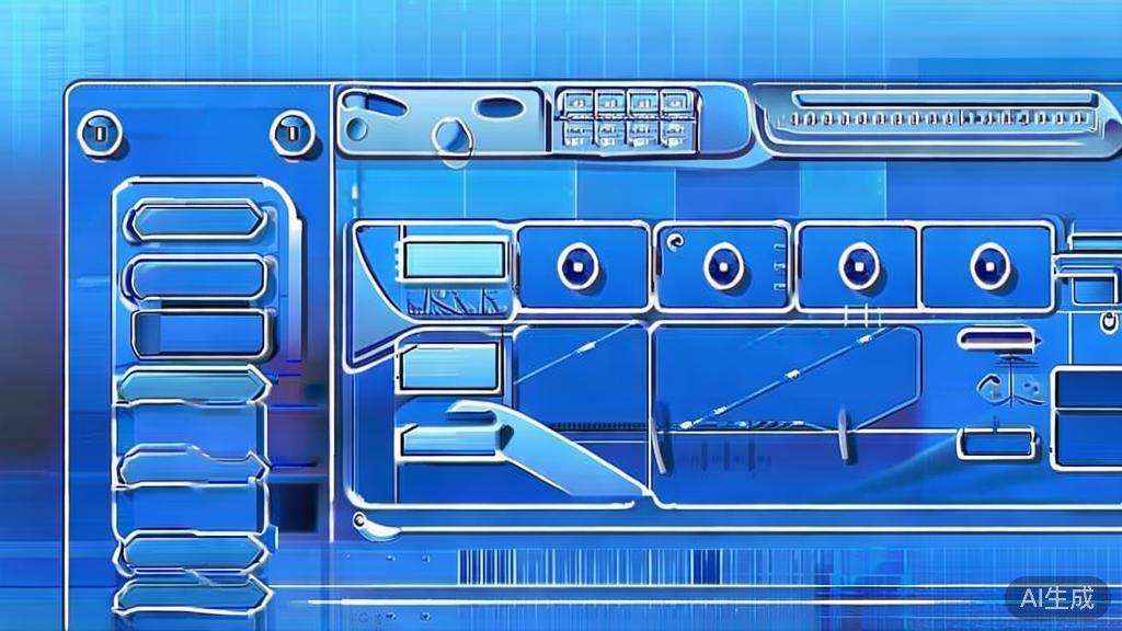 Flat vector illustration of sound design for anime, dashboard style, soft blue gradient