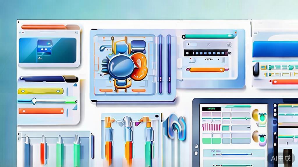 High-quality business illustration regarding animation tools, minimal flat design