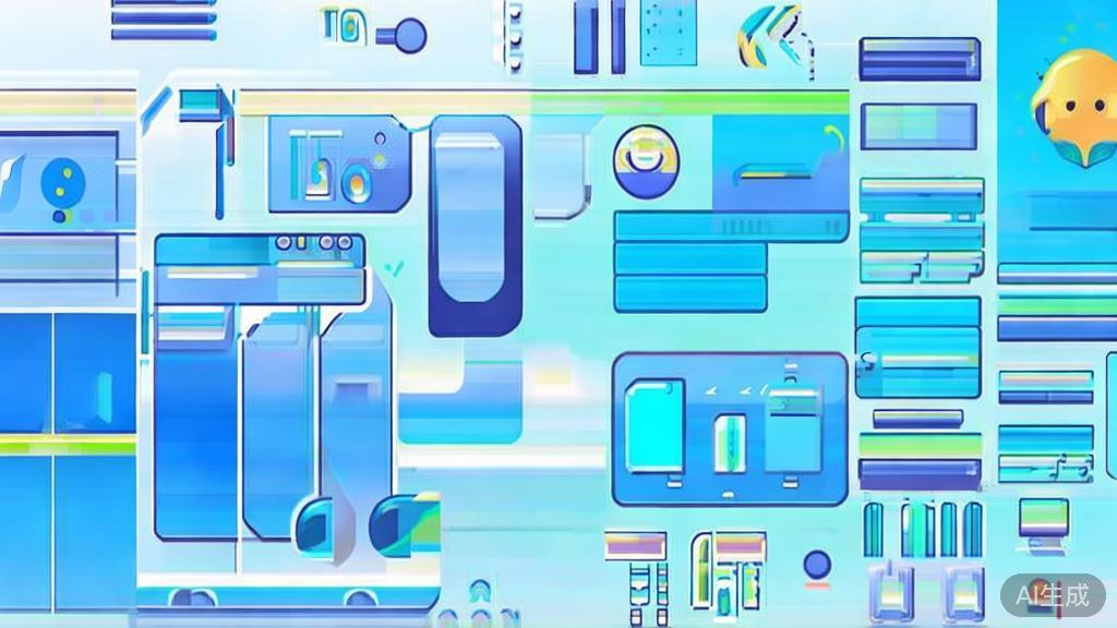 Flat vector illustration of creative animation elements, dashboard style, soft blue gradient