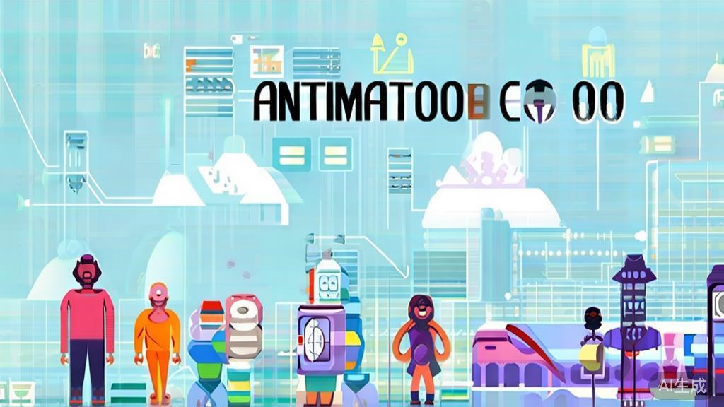 Flat vector illustration of future animation trends, showcasing personalization and AI integration, minimal flat design