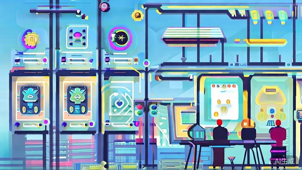 High-quality business illustration regarding AI tools for anime creation, minimal flat design