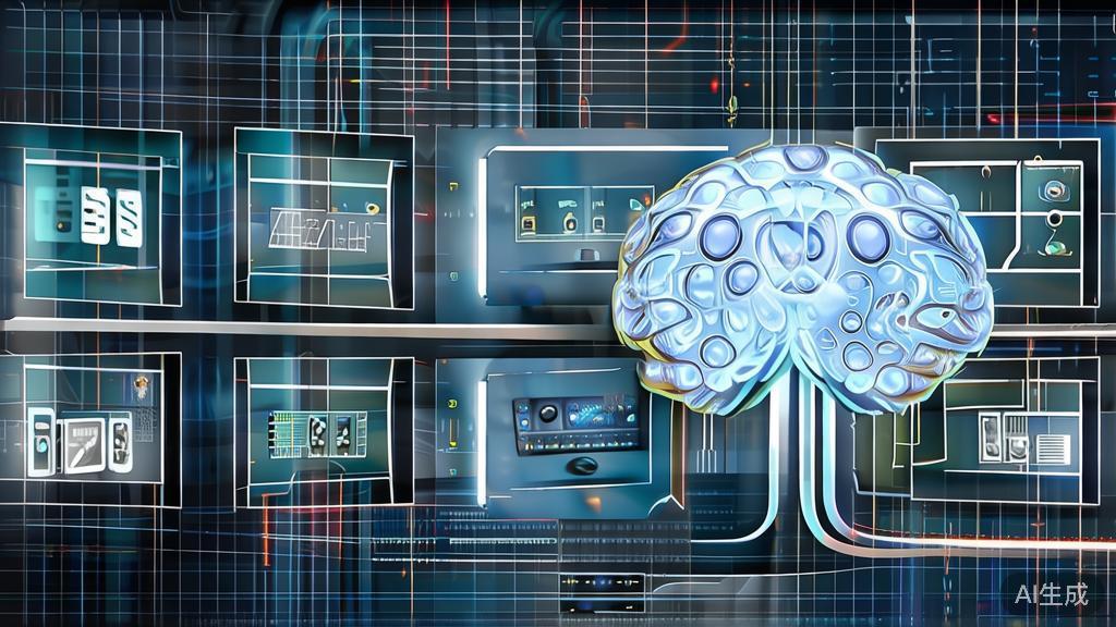 "Future development directions of AI video tools, illustrating collaboration, deep learning, and cross-industry applications in an innovative design"