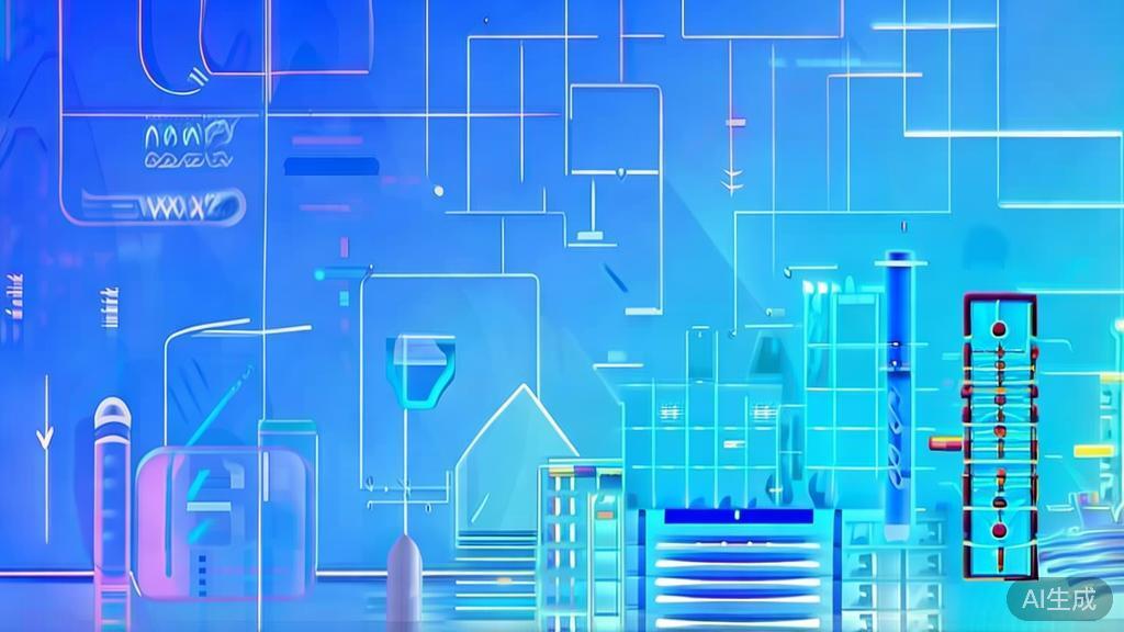 "Flat vector illustration of various AI tools in animation production, showcasing creativity and technology, soft blue gradient"