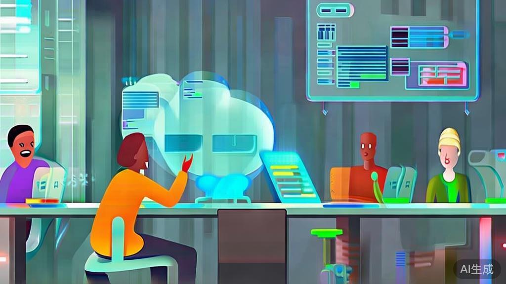 High-quality illustration of creators using AI tools for drama writing, minimal flat design