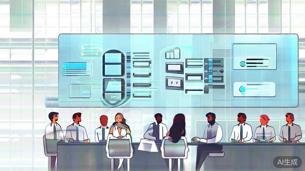 High-quality business illustration showing a team collaborating on short play scripts using AI tools, minimal flat design