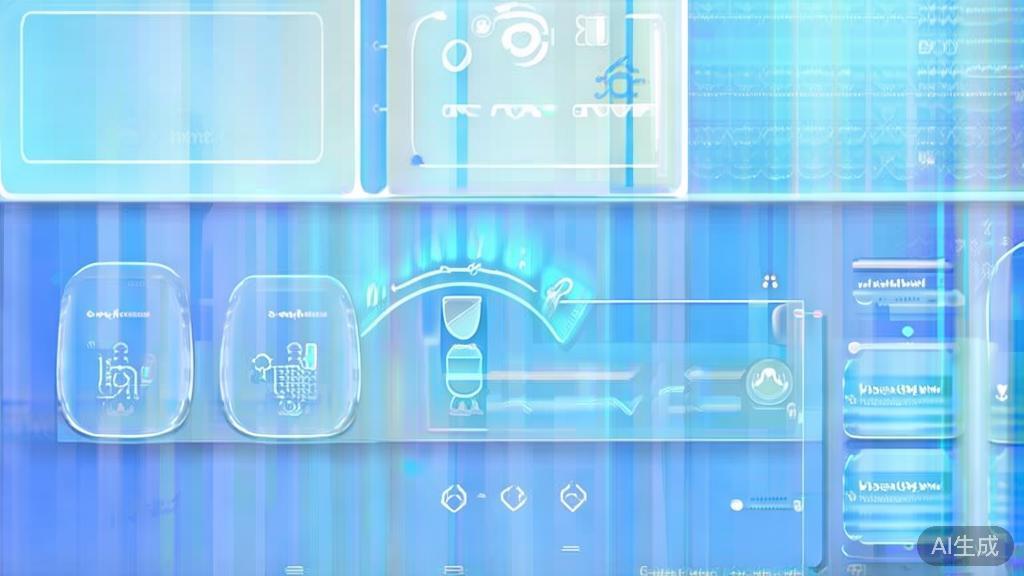 Flat vector illustration of voice search technology, dashboard style, soft blue gradient