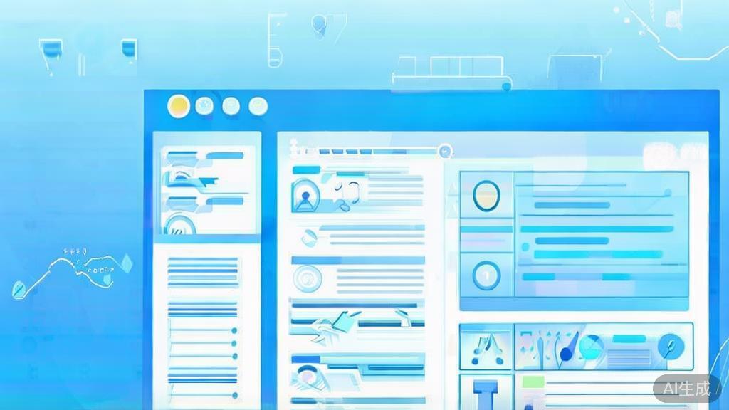 Flat vector illustration of script editing process, dashboard style, soft blue gradient