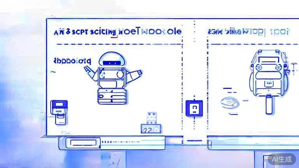 High-quality business illustration of pros and cons comparison chart for AI script writing tools, minimal flat design