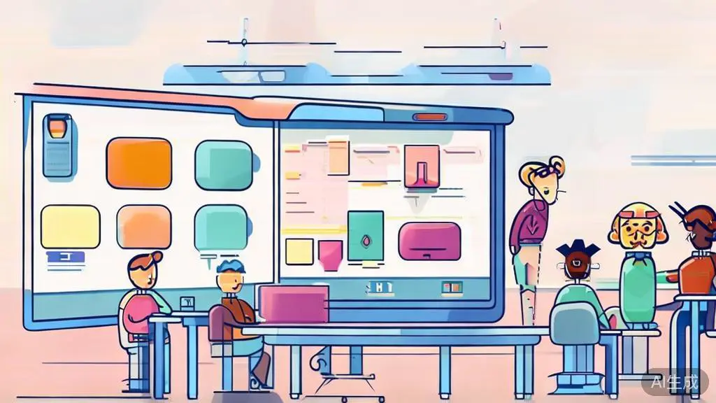 High-quality business illustration regarding educational short dramas, minimal flat design