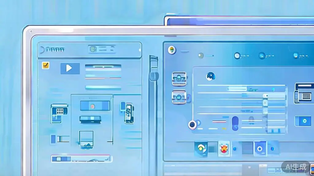 Flat vector illustration of AI technology in drama creation, dashboard style, soft blue gradient