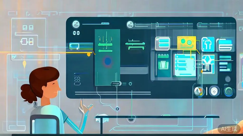 High-quality business illustration regarding AI-assisted video editing trends, minimal flat design
