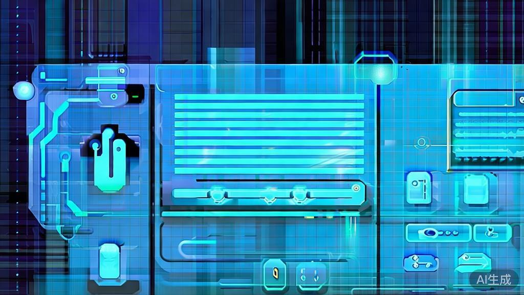 Flat vector illustration of future technology in AI writing tools, dashboard style, soft blue gradient