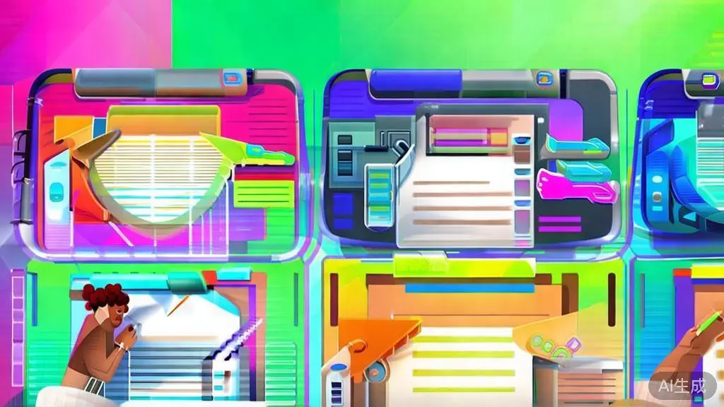 "Flat vector illustration of diverse people using writing tools, dashboard style"