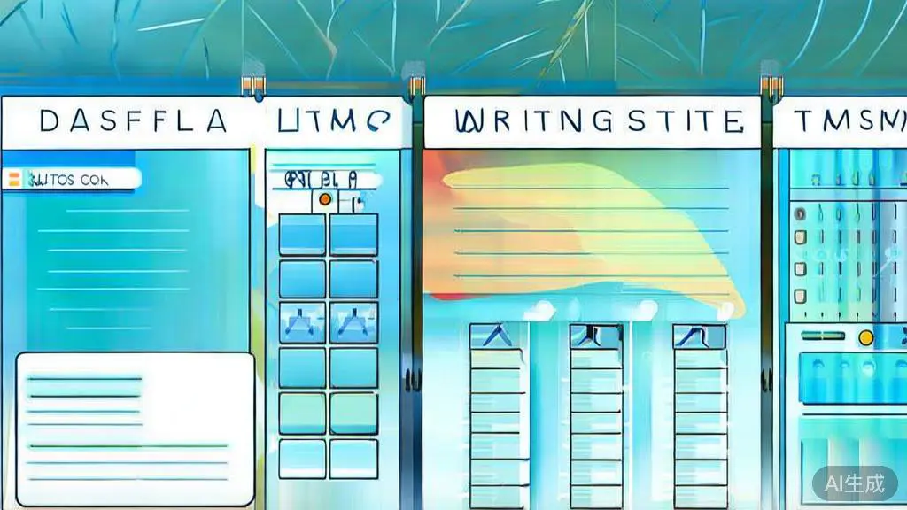Flat vector illustration of writing templates, dashboard style, soft blue gradient