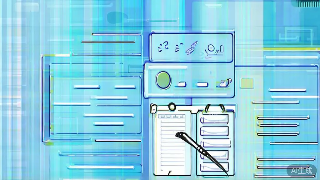 Flat vector illustration of writing efficiency, dashboard style, soft blue gradient